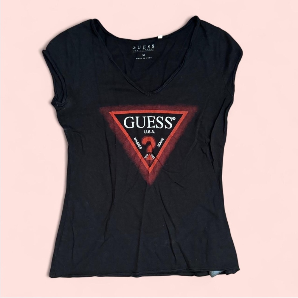 GUESS Black and Red Graphic Tee